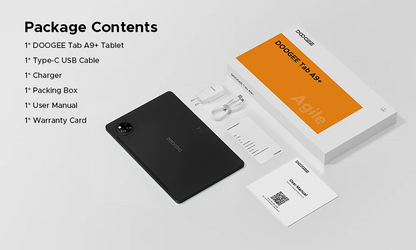 DOOGEE Tab A9+ 2 IN 1 Smart Tablet 11'' Screen Android 15 20GB RAM(4+16) 64GB ROM 8580mAh Battery Dual Speakers Widevine L1