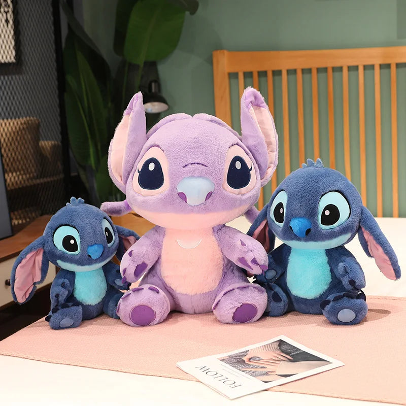 Soft Disney Lilo and Stitch Stuffed Stitch Plush Toy Lovely Stitch Christmas Cuddly Pillow Soft Angel Plushie Xmas Gift Girl