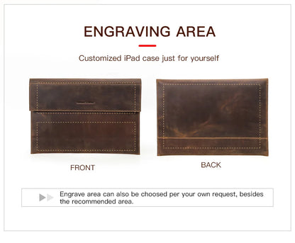 Genuine Leather Laptop Case For Macbook Air 13 M1 M2 M3 M4 Macbook Pro 14 15 16 Sleeve Cover Men Notebook Computer Carrying Bag