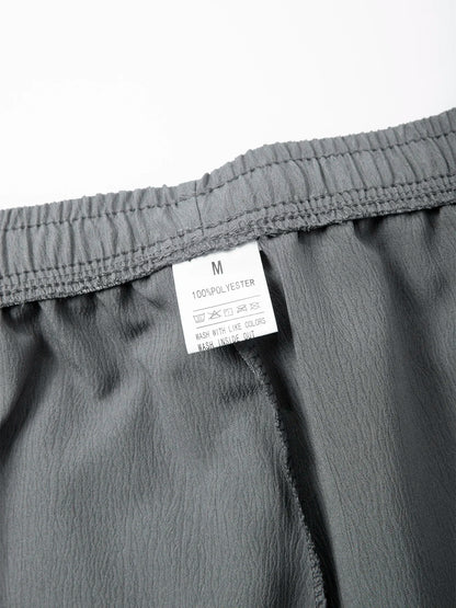 Summer Men's Straight Trousers Casual Solid Color Breathable Drawstring Long Pants Sweatpants Streetwear Men Baggy Pants.