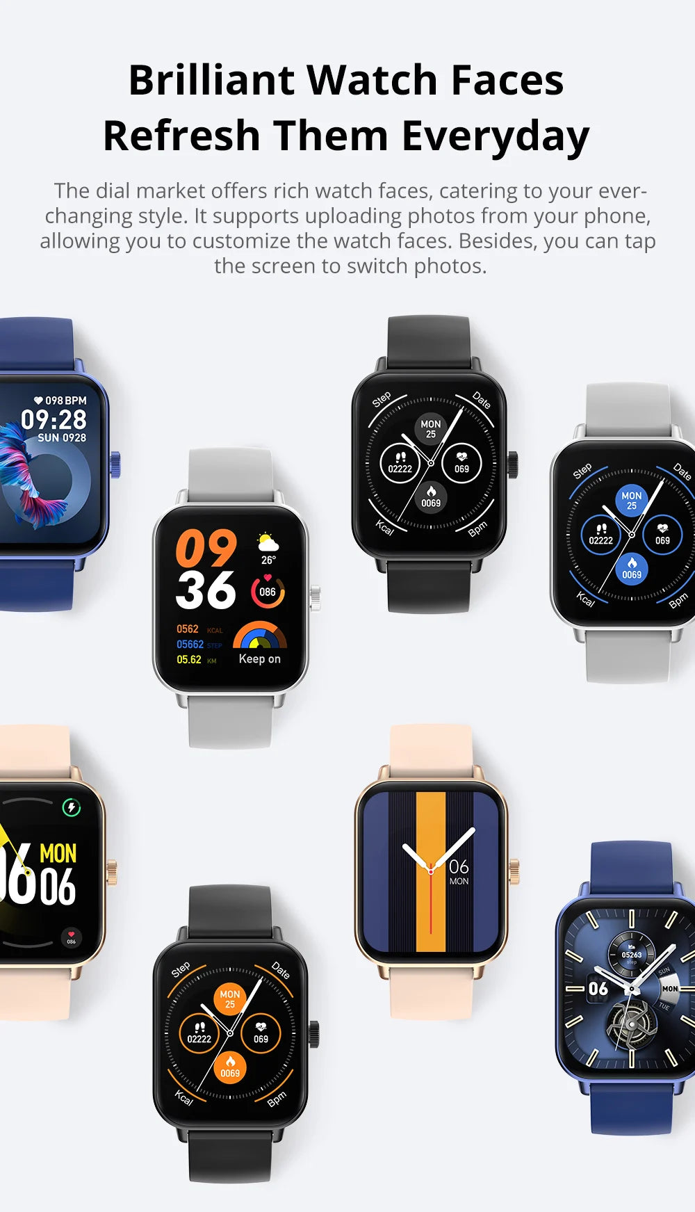 COLMI P81 Voice Calling Smart Watch Ultra 1.9 inch Screen 24H Health Monitor 100+ Sports Modes, Bluetooth Smartwatch Men Women.