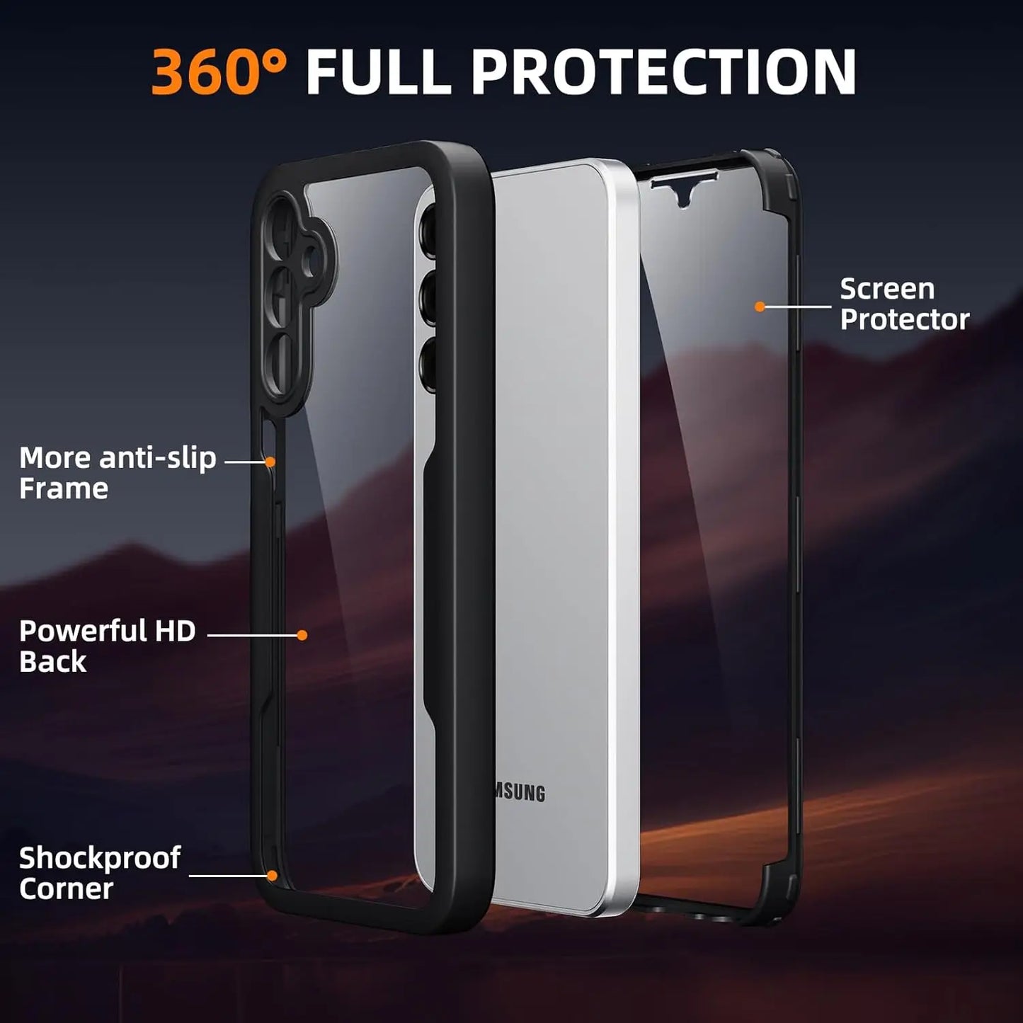 Full Body Protection Shockproof Case for Samsung Galaxy A17 A56 A36 A26 A16 5G A55 A35 A25 A15 Protective Cover Funda Coque Capa.