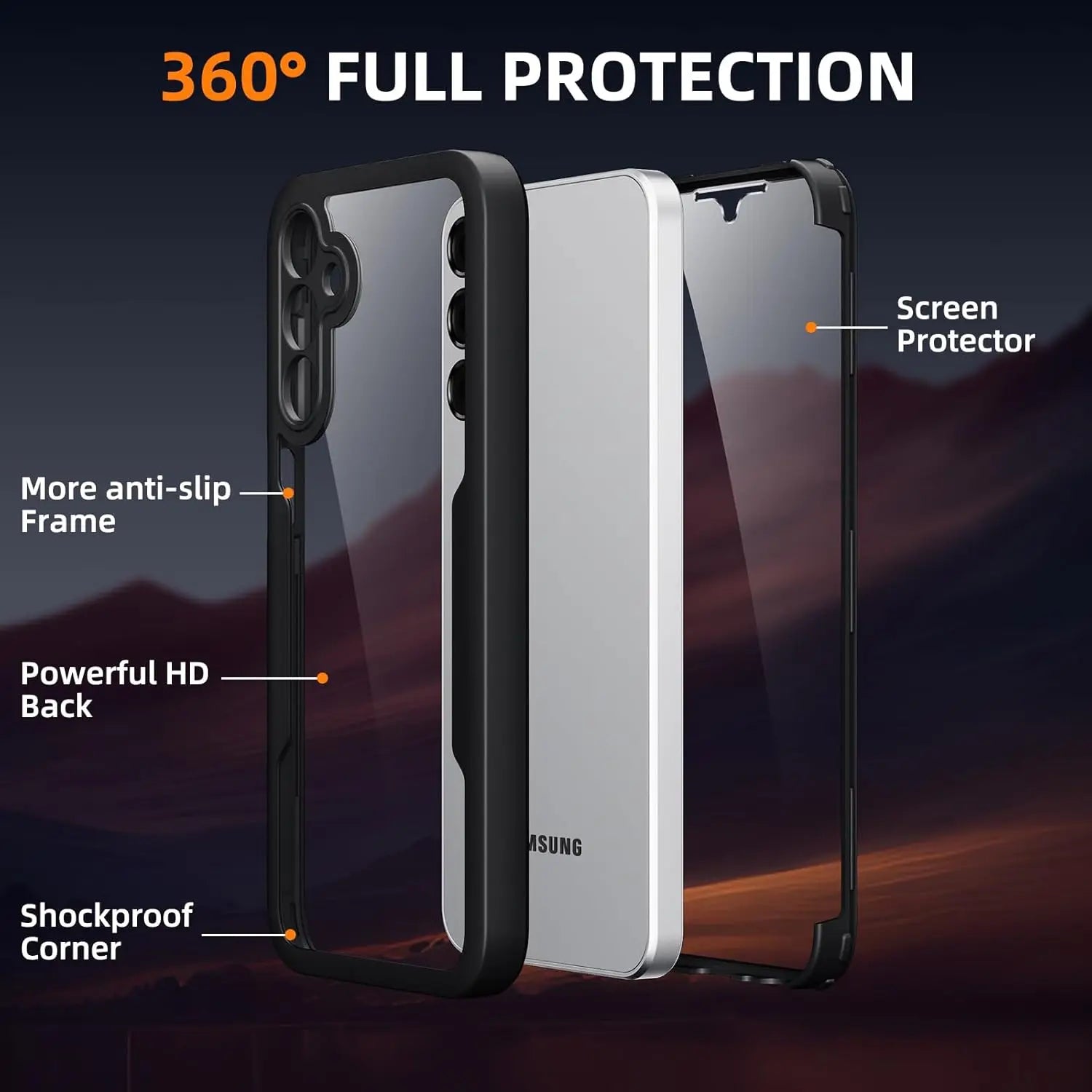 Full Body Protection Shockproof Case for Samsung Galaxy A17 A56 A36 A26 A16 5G A55 A35 A25 A15 Protective Cover Funda Coque Capa.