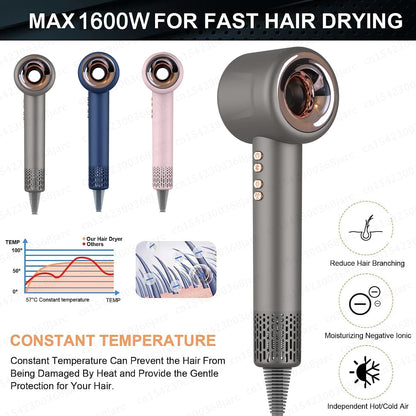 Super Hair Dryer 220V Leafless Hair dryer Personal Hair Care Styling Negative Ion Tool Constant Anion Electric Hair Dryers.