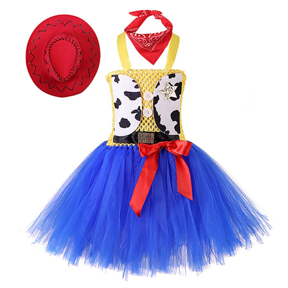 Woody Jessie Toy Story Cowboy Performance Kostüm Sets Mädchen Cartoon Tutu Kleid Kinder Disney Cosplay Karneval Party Kleidung.