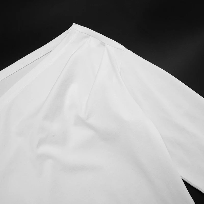 CUTENOVA Fall New Arrival Women Gathered One-Shoulder Twisted Tie-Front Asymmetrical Long-Sleeve T-Shirt Simple Casual Sweet Top.