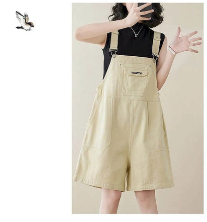 Denim Jumpsuits for Women Vintage Korean Style One Piece Outfit Casual Loose Rompers Wide Leg Jeans Summer New Women Clothing.