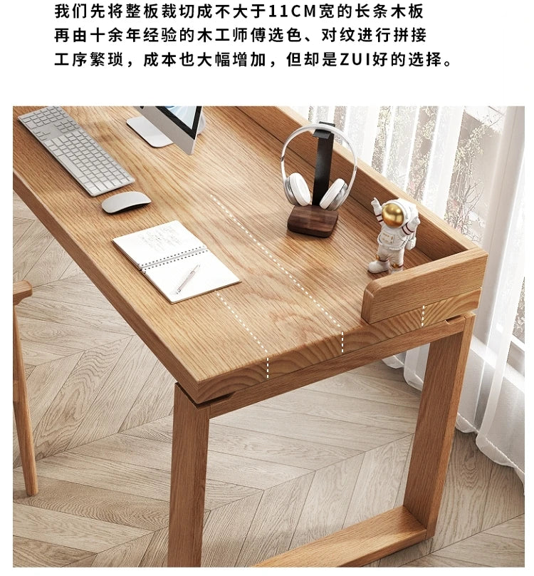 Solid wood double desk against the wall Long table Household simple modern student writing desk Study table Office computer desk