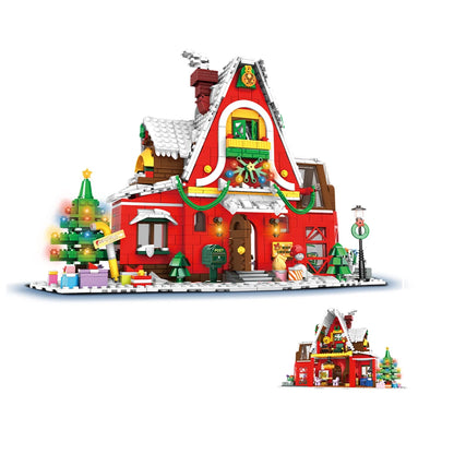 2023 City Creativity Winter Village Christmas House Christmas ART House Model Building Blocks Bricks Kids Toys Christmas Gift.