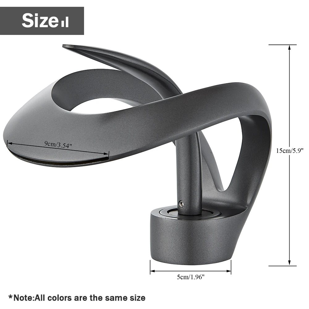 Rozin Luxury Black Basin Faucet Grey Bathroom Waterfall Mixer Tap Brass Deck Mount Modern Style Hot Cold Water Sink Mixer Crane