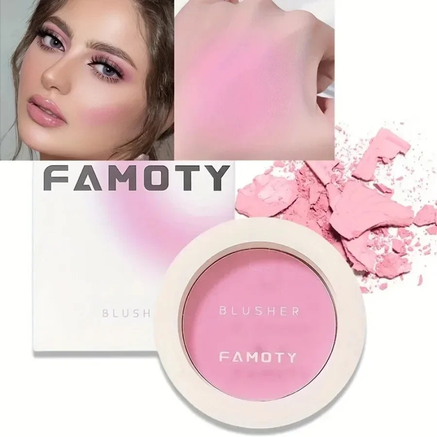 2024 Monochrome Face Blush Palette Longlasting Waterproof Pressed Powder Matte Blush for Contouring Cheeks Travel Cosmetics.