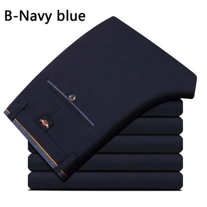 Men's Summer Fashion Business Casual Long Pants Suit Pants Male Elastic Straight Formal Trousers Plus Big Size 28-40.