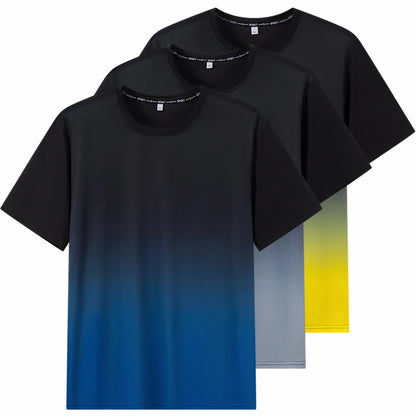 Men's Gradient T-shirt Plus Size 7XL 110-175KG Loose Short Sleeve Tees Men Fashion Round Collar Leisure Oversized Tops.