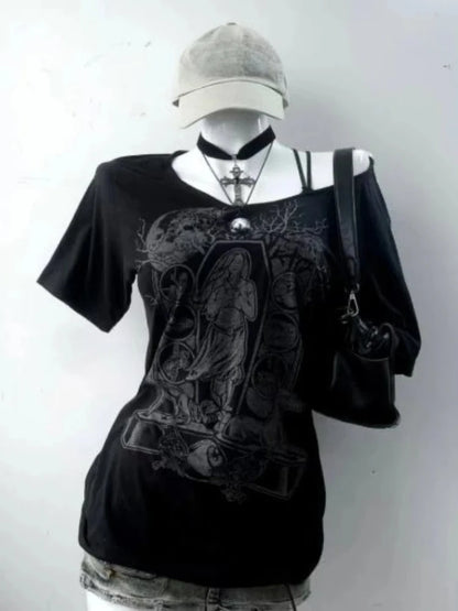 2025 Ropa Mujer Summer Tshirts for Women V-neck Short Sleeve Tunic Camisetas Pink Print Tees Crop Tops Casual Chic Y2k T-shirt.