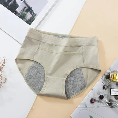 Women's Panties UnderwearLeakproofBreathable Briefs MenstrualPants PlusSizeWaterproof Mid Waist Organic Cotton Protective Briefs