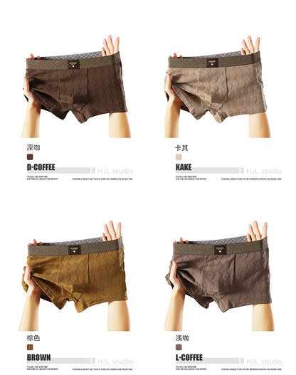 3 Teile/paket 100% Baumwolle Solide Raute Unterwäsche Atmungsaktive Antibakterielle Mesh Schritt Boxer Mann Hohe Elastische Wiast Männer der Höschen