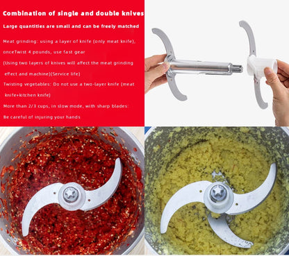 DIVEDEER Meat grinder household electric stainless steel cooking stirring garlic mince mince machine small garlic puree.