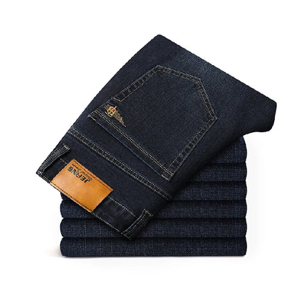 Baumwolle Herren Jeans Denim Hosen Marke Klassische Kleidung Overalls Gerade Hosen für Männer Schwarz Oversize Große Größe 35 40 42 44 46