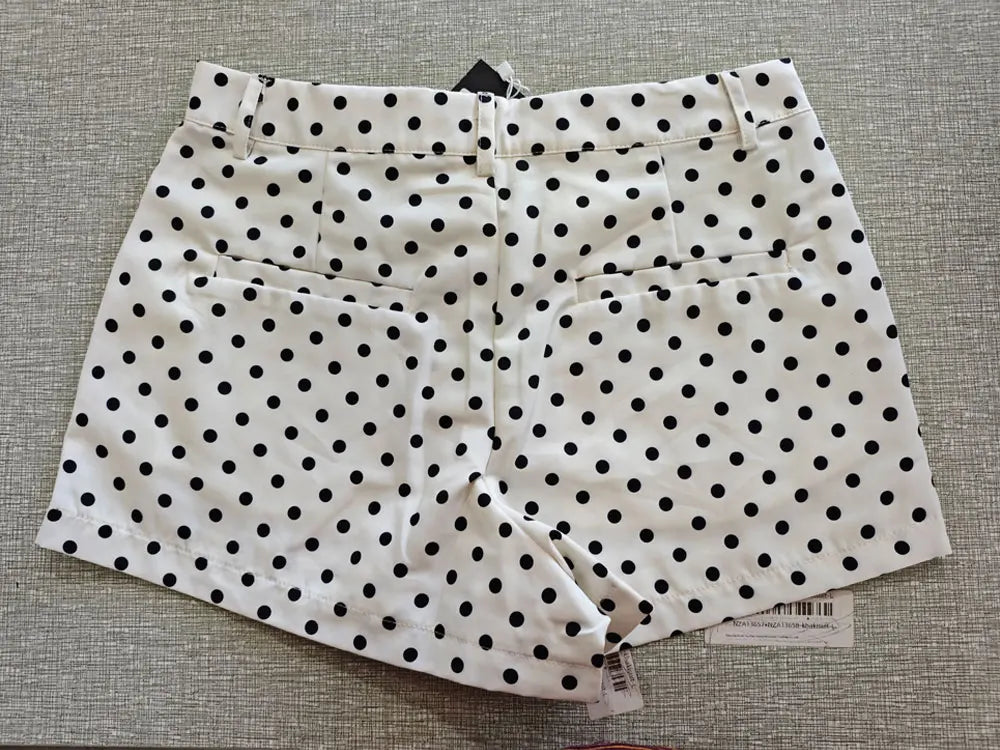 TRAFZA Herbst Polka Dot Gedruckt Jacke Für Frauen Lange Ärmel Rollkragen Zipper Mit Taschen Kordelzug Lose Vintage Mäntel.