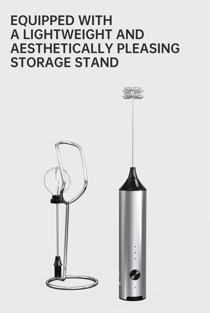 Mini milk frother, electric milk frother, coffee frother, household milk blender, handheld wireless whipper.