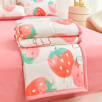 1pc Thin Duvet for Summer Quilt Single/Double/Queen Size Comforter Printed Blanket Home Soft Bedspread edredones (No Pillowcase)