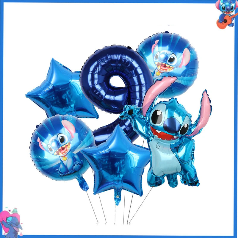 Disney Stich Geburtstag Party Dekorationen Blau Thema Geschirr Tischdecke Banner Hängende Spirale Für Kinder Event Liefert.