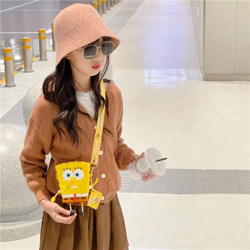 New Original cartoon SpongeBob SquarePants Kids Shoulder Bags Girl and Boys Cute gift Bag.
