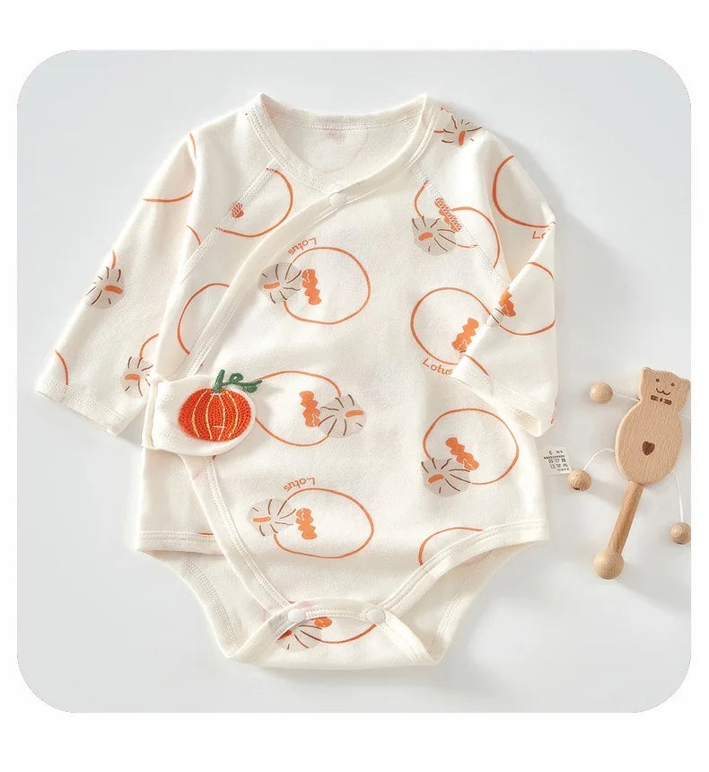 Ircomll 2-teiliger Frühlings- und Herbst-Body für Neugeborene, Baumwolle, langärmelig, Kleidung, Säuglingskleidung, Pyjama, Overalls für Mädchen und Jungen, 0–6 Monate.