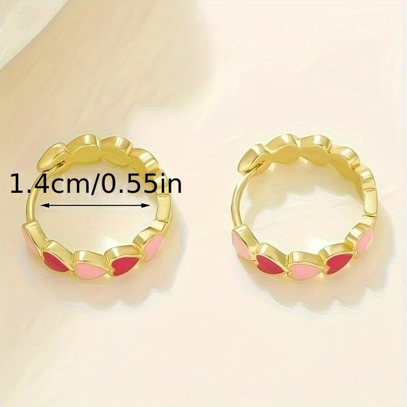 Heart Stainless Steel Earrings for Women Gold Color Hoop Earring Aesthetic Waterproof Ear Piercing Jewelry Accessories Wholesale.