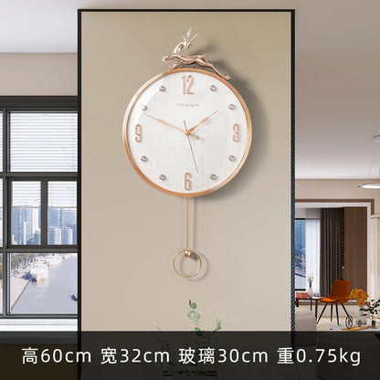 13-Zoll-Wanduhr mit verheißungsvollem Hirsch, nordisches kurzes Design, Wohnzimmer-Dekoration, Küche, Stummschaltung, Uhren, Kunst, Wanduhr, Heimdekoration, NEU