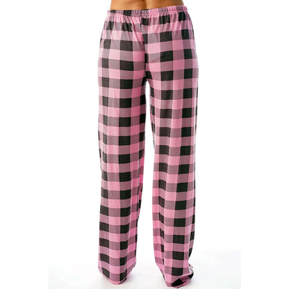 Frauen Weihnachten Pyjama Hosen Herbst Winter Plaid Gedruckt Hosen Mode Lässig Breite Bein Hosen Kleidung Streetwear