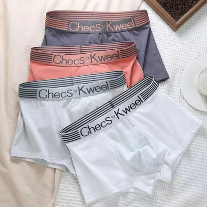 4Pcs Boxer Shorts männer Unterwäsche Sexy Höschen Baumwolle Boxer Gestreiften Unterhose Männlichen Shorts U Konvexen Dessous Plus Größe 2XL-6XL
