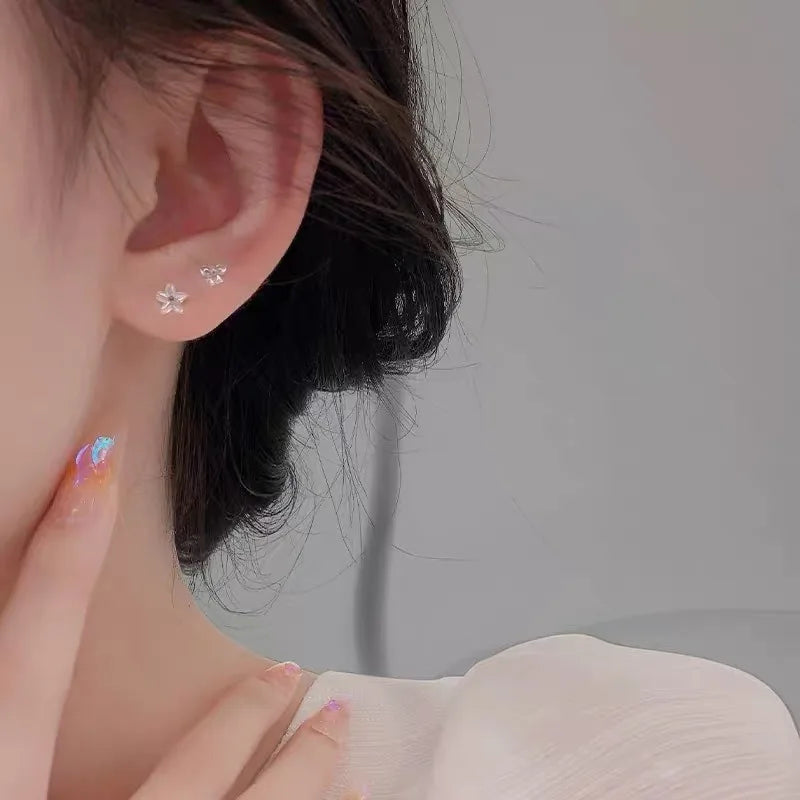 2/100Pcs Mini Resin Ear Studs for Women Anti-allergy Prevent Allergy Transparent Girls Invisible Cute Earring Piercing Jewelry.