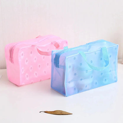 5 Color Waterproof PVC Cosmetic Storage Bag Women Transparent Organizer for Makeup Pouch Compression Travelling Bath Bags
