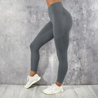 Yoga Fitness Women Leggings High Waist Tights with Pocket Gym Workout Running Stretchy Sexy Butt Liftting Casual Skinny Pants.