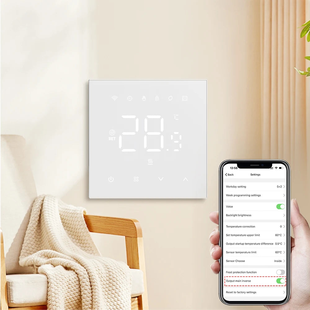 AVATTO Tuya WiFi Matter Smart Thermostat WaterGas Electric Floor Heating Temperature Controller For Alexa Google Apple HomeKit.
