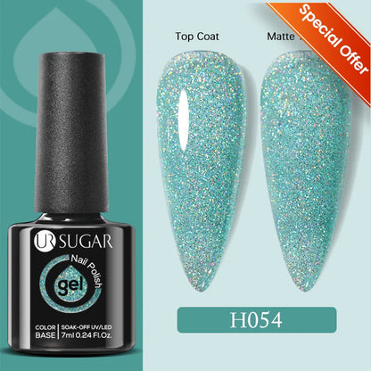 UR SUGAR 7/7.5ml Summer Blue Silver Gel Nail Polish Semi Permanent High Quality Soak Off UV LED Varnishes Nails Art Manicure