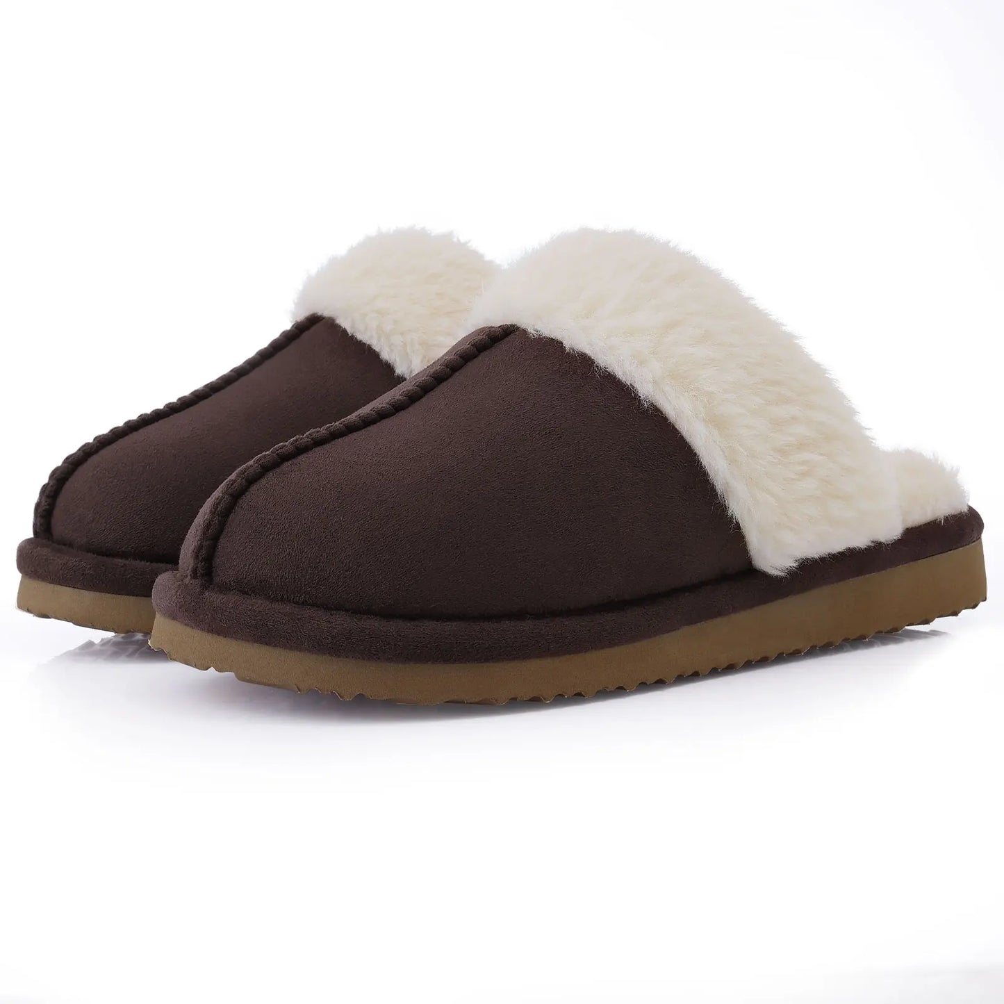 Evshine Women Plush Cotton Slippers Winter Indoor Warm Soft House Slipper Comfort Memory Foam Slides Outdoor Fur Fuzzy Flat Shoe