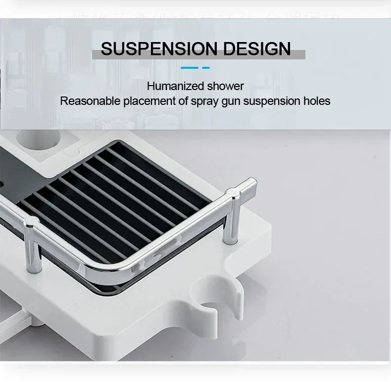 Dusche Lagerung Halter Bad Regal Pole Regale Shampoo Tablett Stehen Kein Bohren Hebe Stange Dusche Kopf Halter Rack Organizer