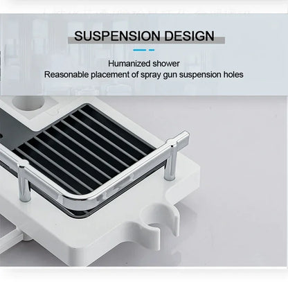 Dusche Lagerung Halter Bad Regal Pole Regale Shampoo Tablett Stehen Kein Bohren Hebe Stange Dusche Kopf Halter Rack Organizer