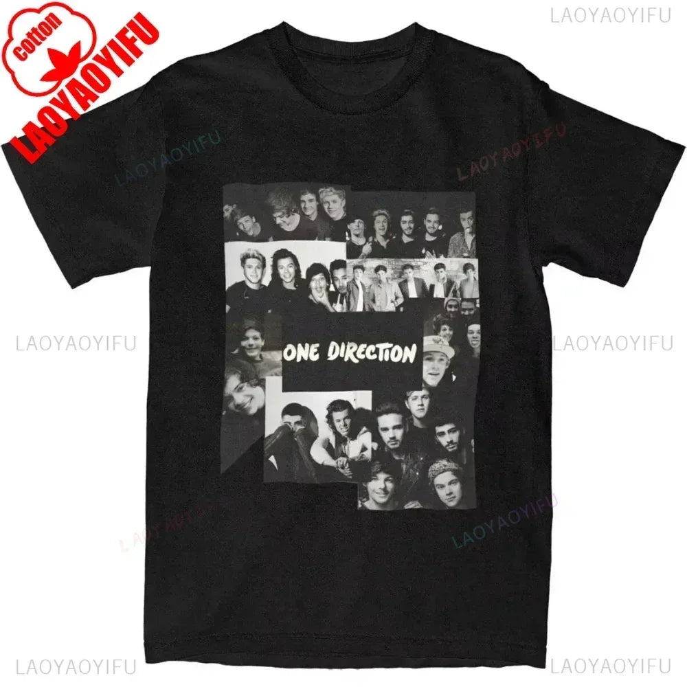 One Directions Women Print T-Shirts Rapper Short Sleeve T Shirt Hip Hop Vintage Singer Tops Summer Cotton Unisex Tees Clothing.
