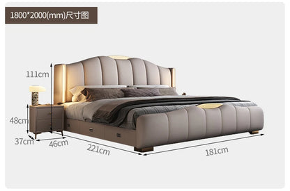 200 x 220 cm Rahmen-Kopfteil, Hochzeitsbett, Hauptschlafzimmer, Kingsize-Doppelbett, 3 Schubladen, Aufbewahrung, luxuriöse Schlafzimmermöbel in voller Größe