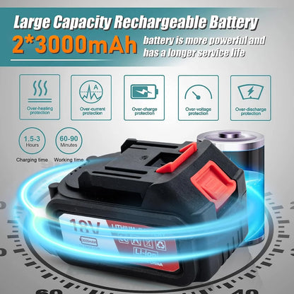 OUTIGO Professionelle Elektrische Gartenschere,40 mm Akku Grtenschere, 2x3000mAh Lithium-Wiederaufladbar Akku 6-8 Arbeitsstunden, Astschere, Rebschere, Baumschere, Rosenschere