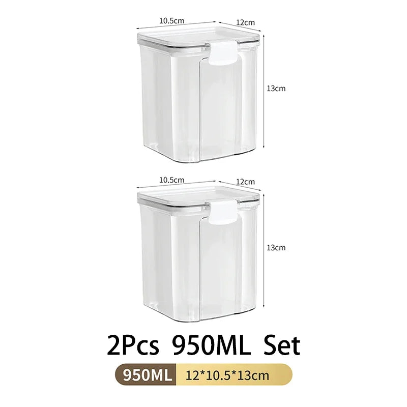 2/4Pcs Sealed Jars Set Grain Coffee Beans Sealed Container Plastic Kitchen Fresh-keeping Box Moisture-proof Storage Boxes Set