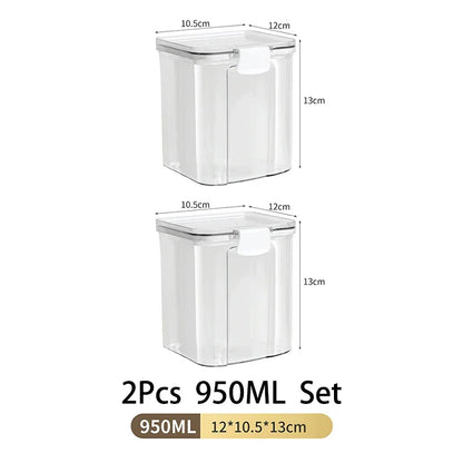 2/4Pcs Sealed Jars Set Grain Coffee Beans Sealed Container Plastic Kitchen Fresh-keeping Box Moisture-proof Storage Boxes Set