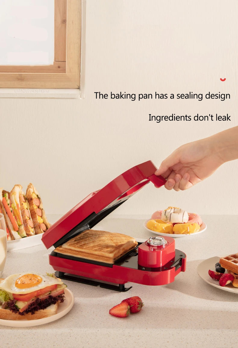 220V Electric Sandwich Maker Timed Waffle Maker Toaster Baking Multifunction Breakfast Machine takoyaki Pancake Sandwichera 600W.