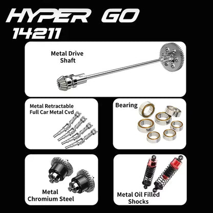 MJX Hyper Go 14211 1/14 4WD RC Car 70KM/H Brushless RC Racing Car 2.4G Remote Control Cars Off-Road Speed RC Cars Truck Toys.