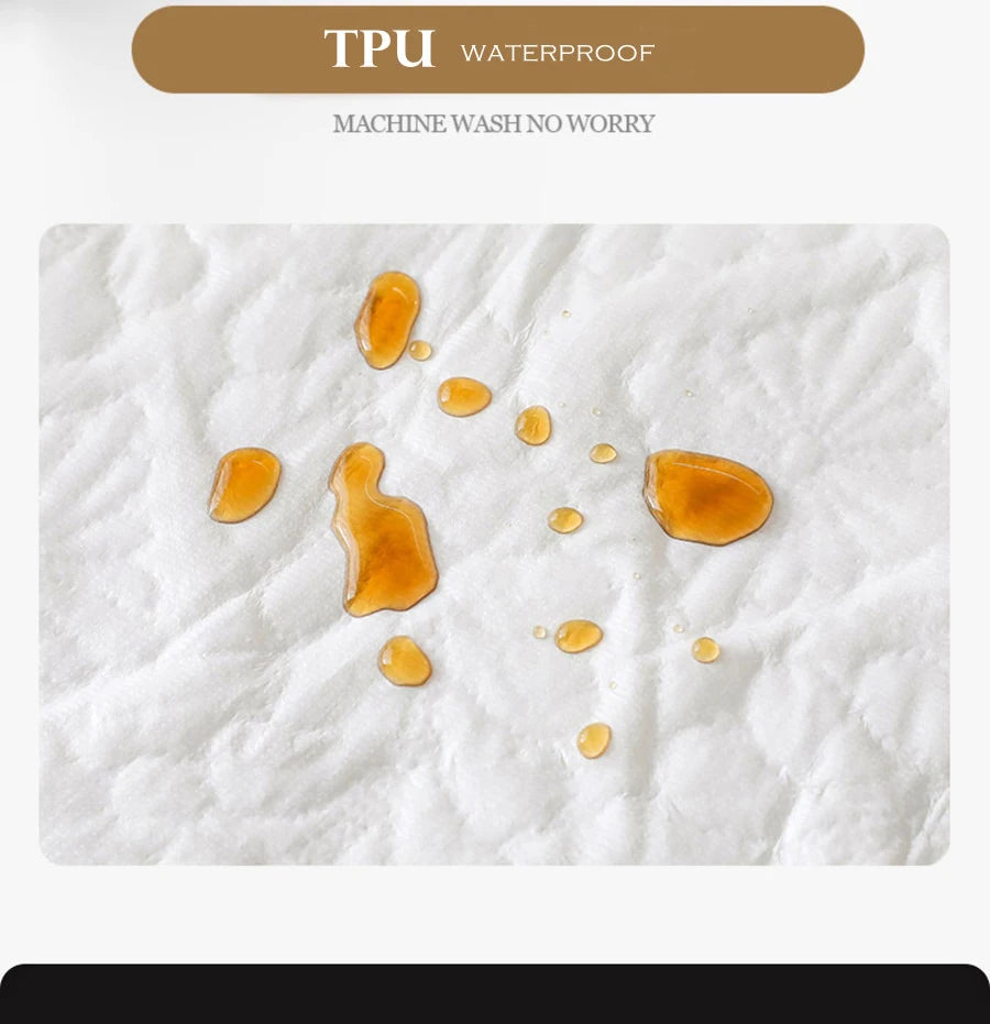 Quilted Waterproof Mattress Protector Cover Elastic Fitted Sheet Style Double Bed Protection Pad Twin Queen King 140 160x200cm.