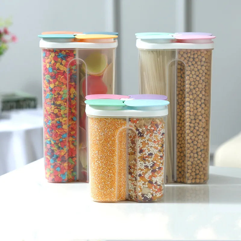 Kitchen Storage Box Food Storage Containers Plastic Grain Storage Tank Sealed Moisture Proof with Lid Container Kitchen Items.