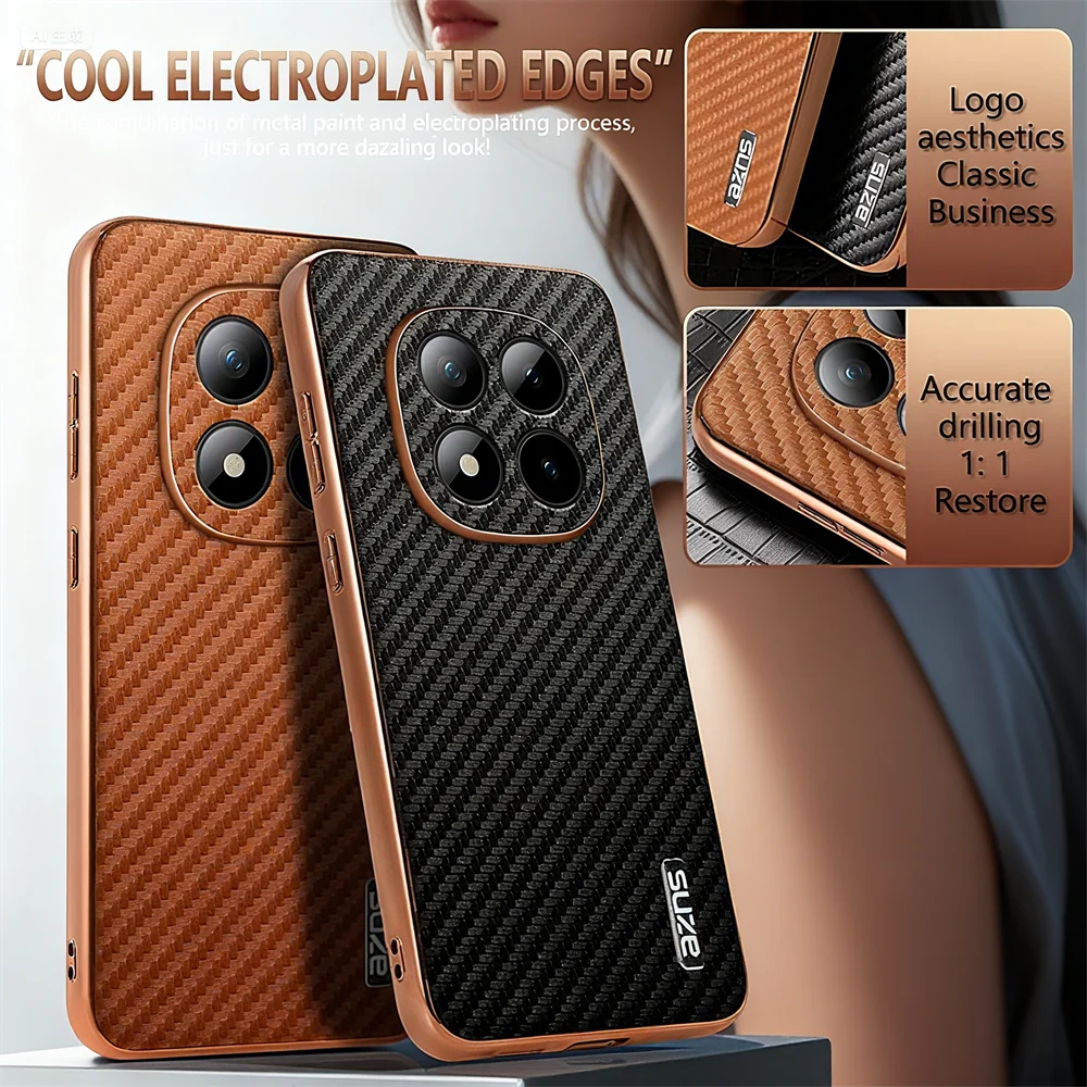 For Xiaomi Redmi Note 15 pro plus Carbon Fiber Phone Case -New Hot Series Mi Note 13/14 pro Plus/15 pro Poco X7/X6/M6 pro Case5G.